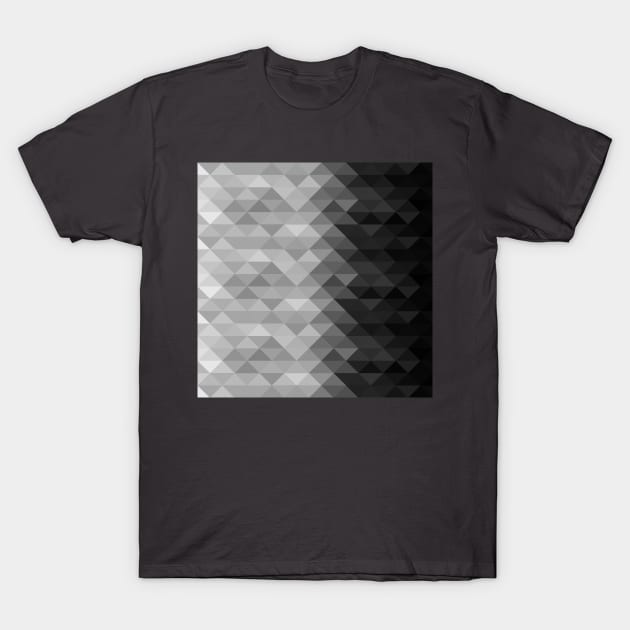 Grayscale triangle geometric squares pattern T-Shirt by PLdesign